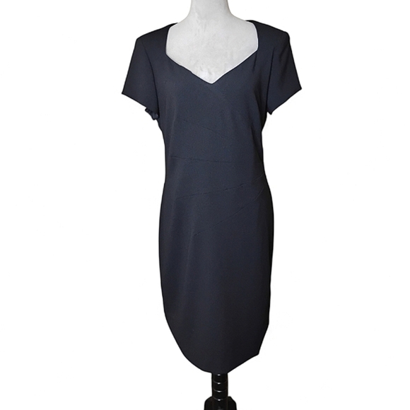 Vintage David Warren Black Dress 12 Tailored Classic Cocktail Career Party - Picture 1 of 8